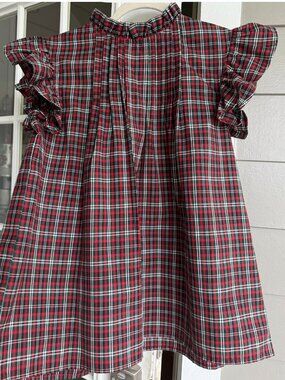 Victoria Dunn Plaid Holiday Festive Blouse Size S